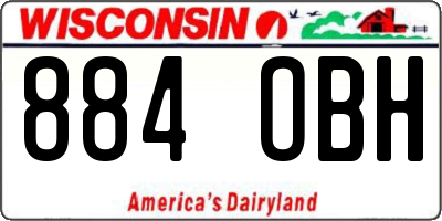 WI license plate 884OBH