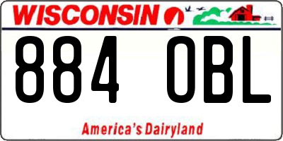 WI license plate 884OBL