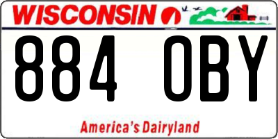 WI license plate 884OBY