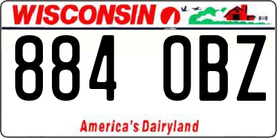 WI license plate 884OBZ