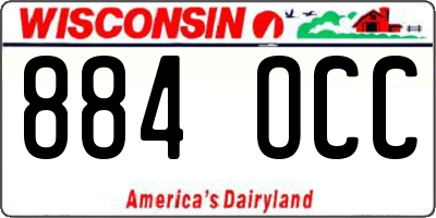 WI license plate 884OCC