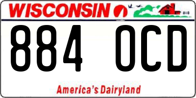 WI license plate 884OCD