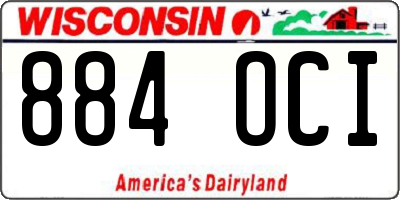 WI license plate 884OCI