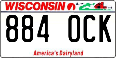 WI license plate 884OCK