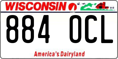 WI license plate 884OCL