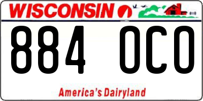 WI license plate 884OCO