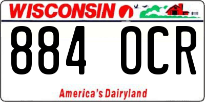 WI license plate 884OCR