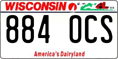 WI license plate 884OCS