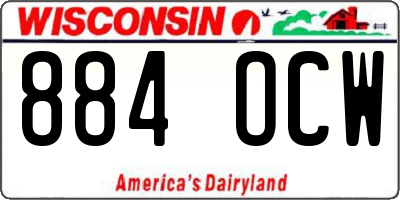 WI license plate 884OCW