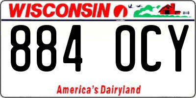 WI license plate 884OCY