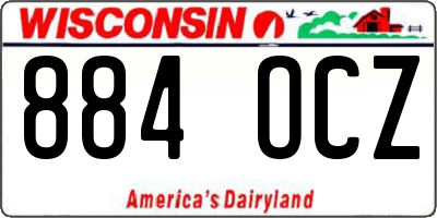 WI license plate 884OCZ