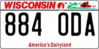 WI license plate 884ODA