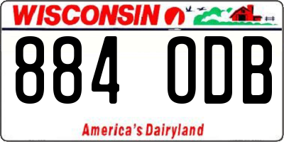 WI license plate 884ODB