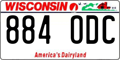 WI license plate 884ODC