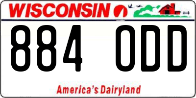WI license plate 884ODD