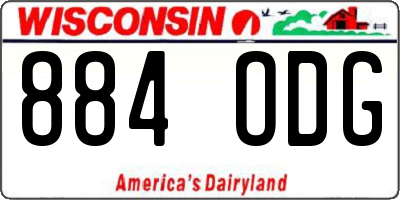 WI license plate 884ODG