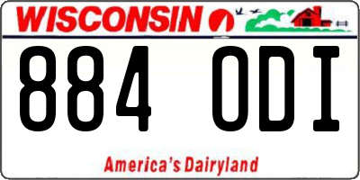 WI license plate 884ODI