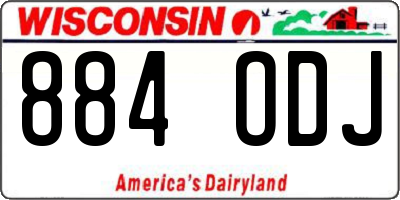 WI license plate 884ODJ