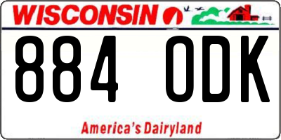 WI license plate 884ODK