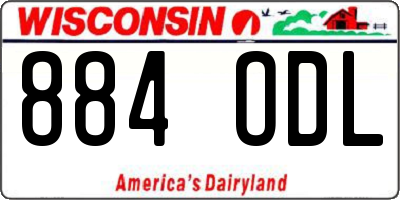 WI license plate 884ODL