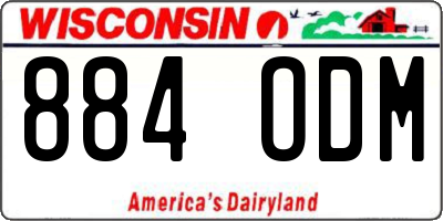 WI license plate 884ODM