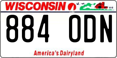WI license plate 884ODN