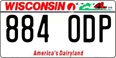WI license plate 884ODP