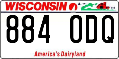 WI license plate 884ODQ