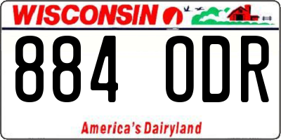 WI license plate 884ODR
