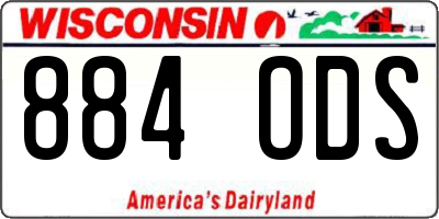 WI license plate 884ODS