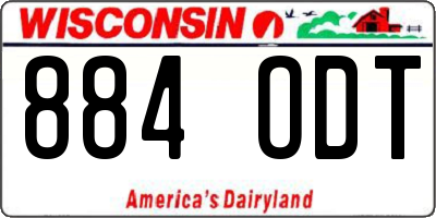 WI license plate 884ODT