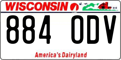 WI license plate 884ODV