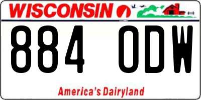 WI license plate 884ODW