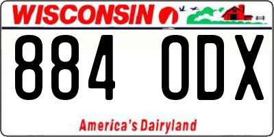 WI license plate 884ODX