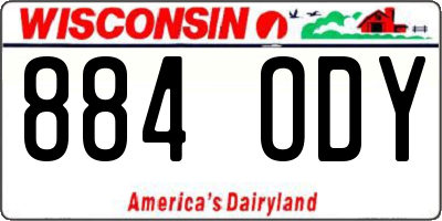 WI license plate 884ODY