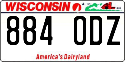 WI license plate 884ODZ