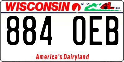 WI license plate 884OEB