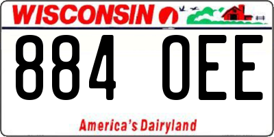 WI license plate 884OEE