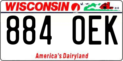 WI license plate 884OEK