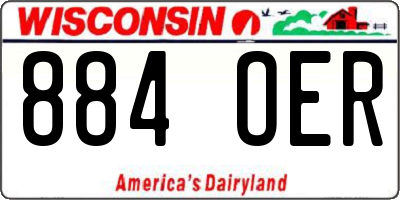 WI license plate 884OER
