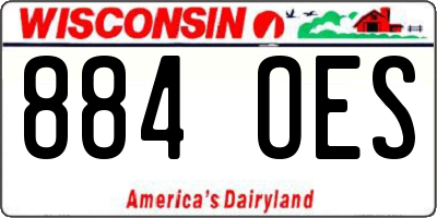 WI license plate 884OES