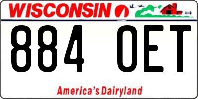 WI license plate 884OET