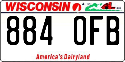 WI license plate 884OFB