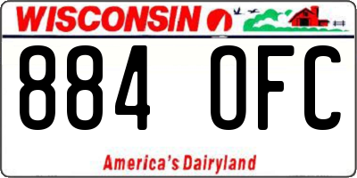 WI license plate 884OFC