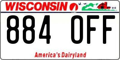 WI license plate 884OFF