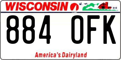 WI license plate 884OFK