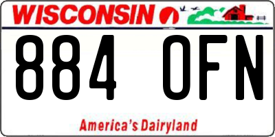 WI license plate 884OFN