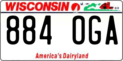 WI license plate 884OGA