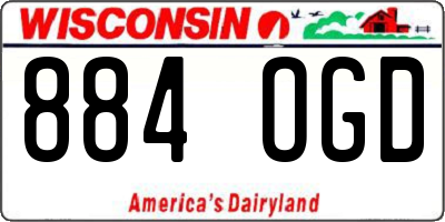 WI license plate 884OGD