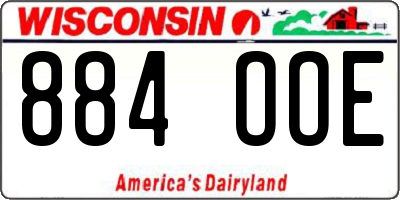 WI license plate 884OOE